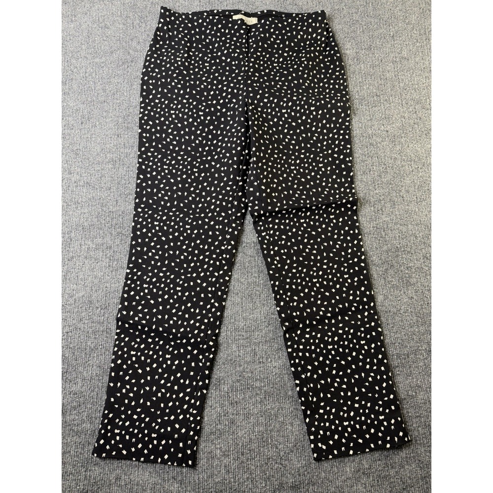 Talbots Women's Black White Abstract Print Straight Leg Pants Size 4